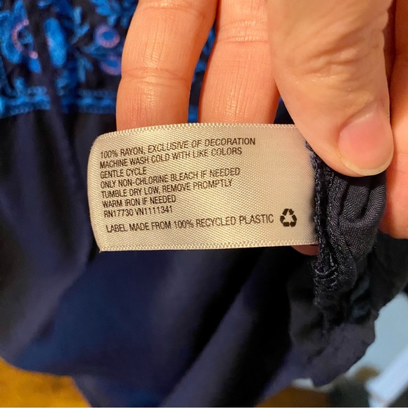 Mossimo dark blue peasant blouse size S - Picture 6 of 10